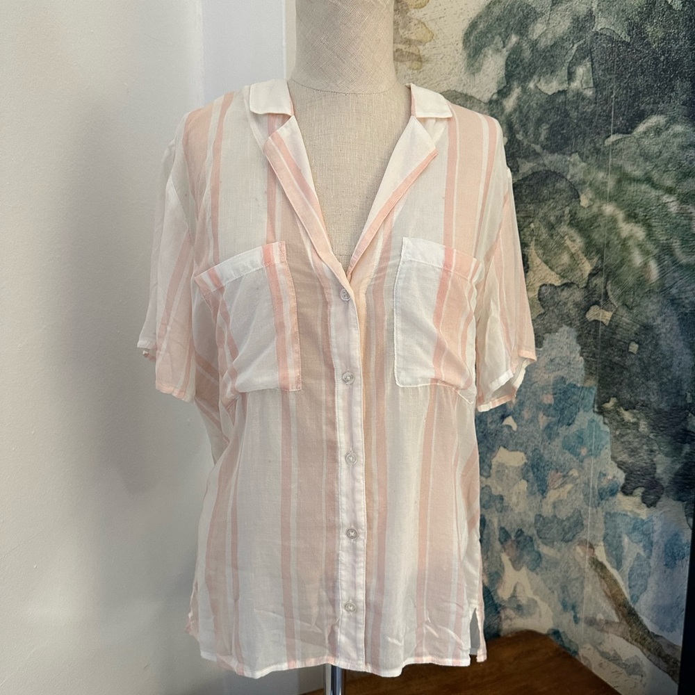 Cloth & Stone Striped Button-Up Shirt